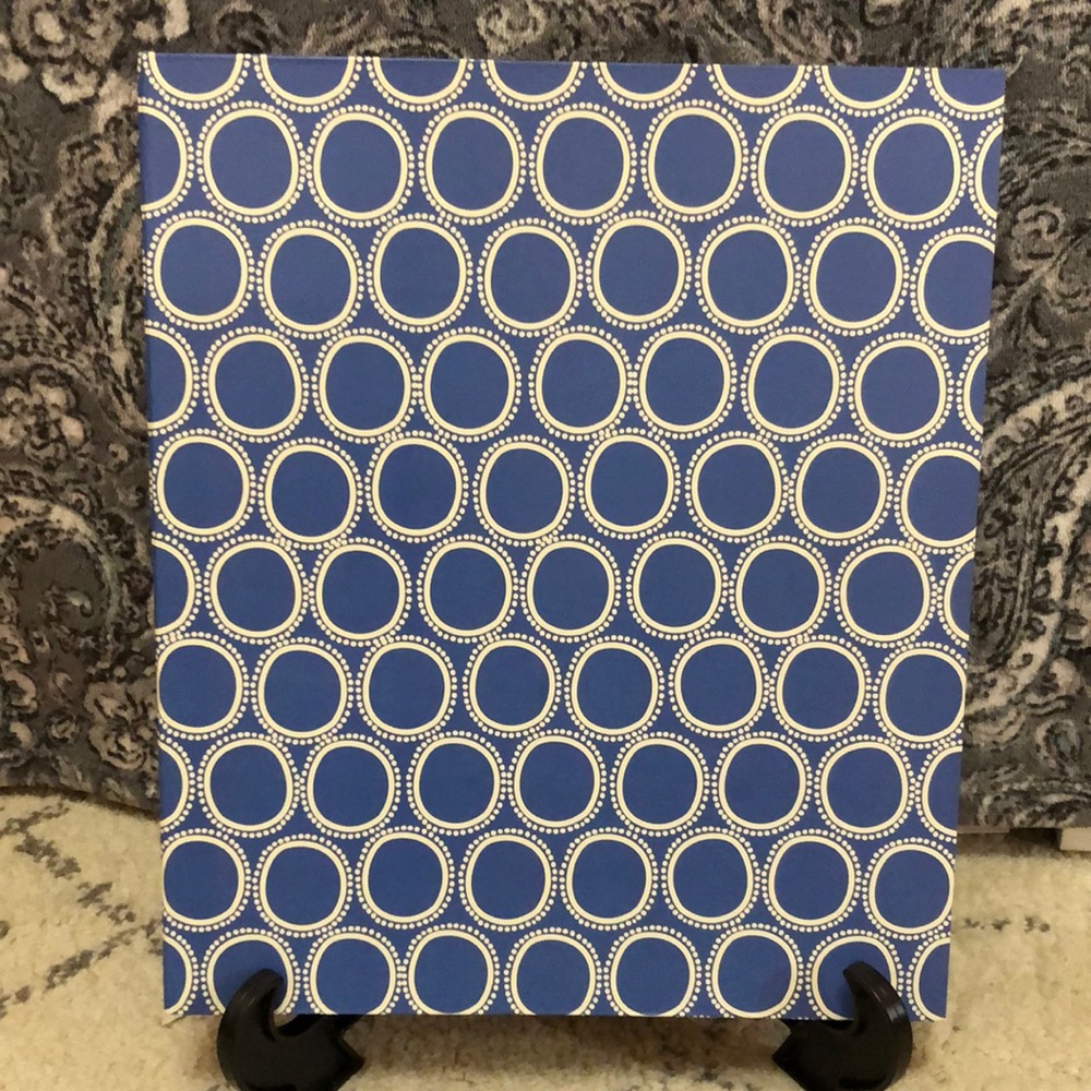 New Blue & White Geometric Patterned 3-Ring Binder